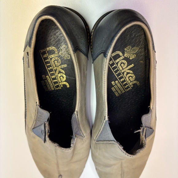 Rieker Women’s EU 40 Daphne Low-Top Grey Blue Slip On Leather Rubber Loafer Flat - Picture 11 of 11